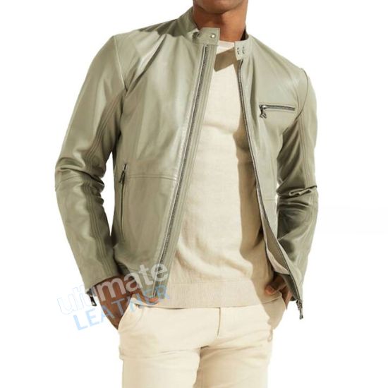 Light green shop leather jacket